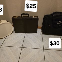 Briefcases, Rolling computer bag (handle broken) , hair dryer case $23-$30
Harlingen 