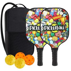 
<>
Pickleball Paddles, USAPA Approved Fiberglass Surface Pickleball Set with Pickleball Rackets, Pickleball Paddles Set ​for Men Women