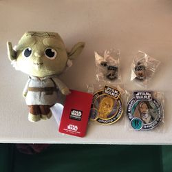 Star Wars Patch And Pins+ Yoda Plush Toy