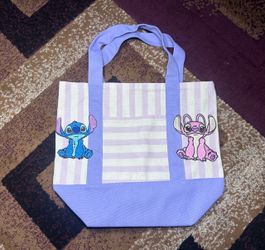 Disney Stitch & Angel Embroidered Canvas Tote Bag
