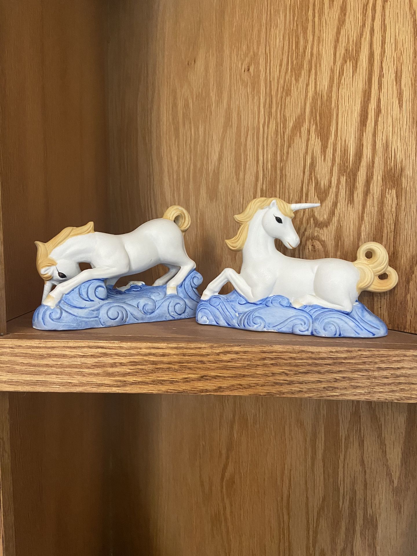 Vintage 1980s Original ArtMark Bisque Porcelain Unicorn Figurines