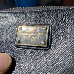 Michael Kors Black & Gold Leather Wristlet Wallet