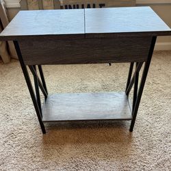 End Table w/ enclosed charging plugs and USB)