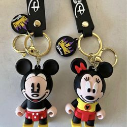 MICKEY AND MINNIE MOUSE KEYCHAINS