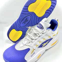 Reebok Mens Iverson Solution Mid Basketball Shoes SZ 11.5 Lakers Colorway GW4377