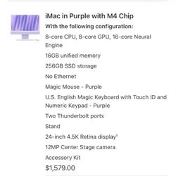 Apple iMac 24-inch M4 Purple