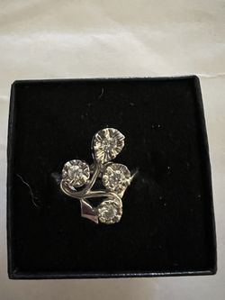 14 K White Gold Ring With Diamonds