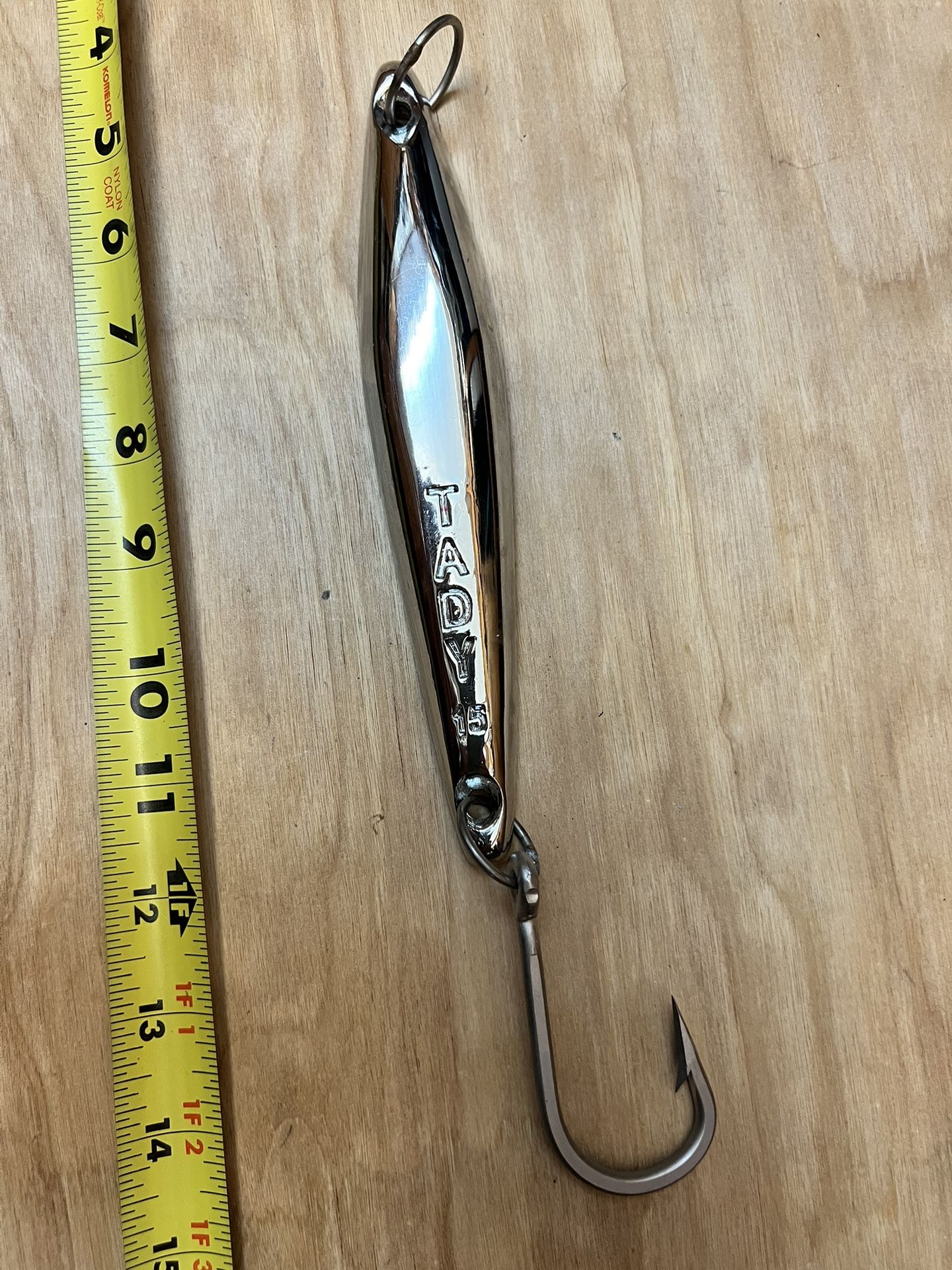 Tady 15 Heavy jig, Chrome/Glow Back, Single Hook Cow Tuna Fishing Lure