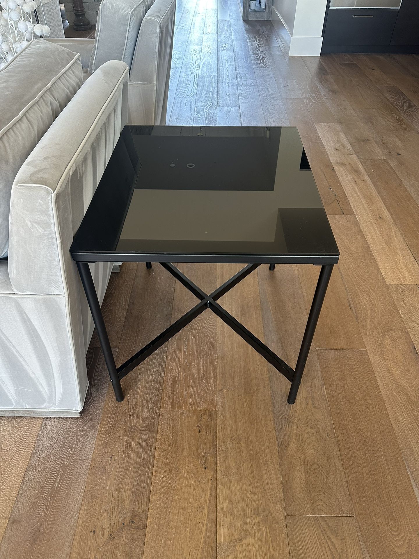 Black Glass End Tables