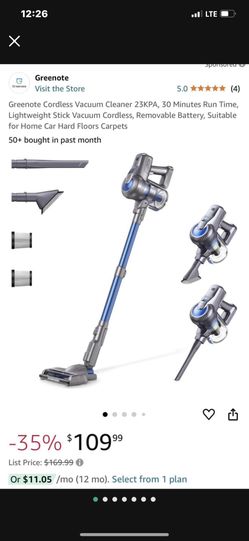 Greenote Cordless Vacuum Cleaner 23KPA, 30 Minutes Run Time, Lightweight Stick Vacuum Cordless, Removable Battery, Suitable for Home Car Hard Floors C