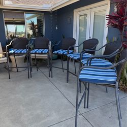 Set of 6 outdoor counter height stools