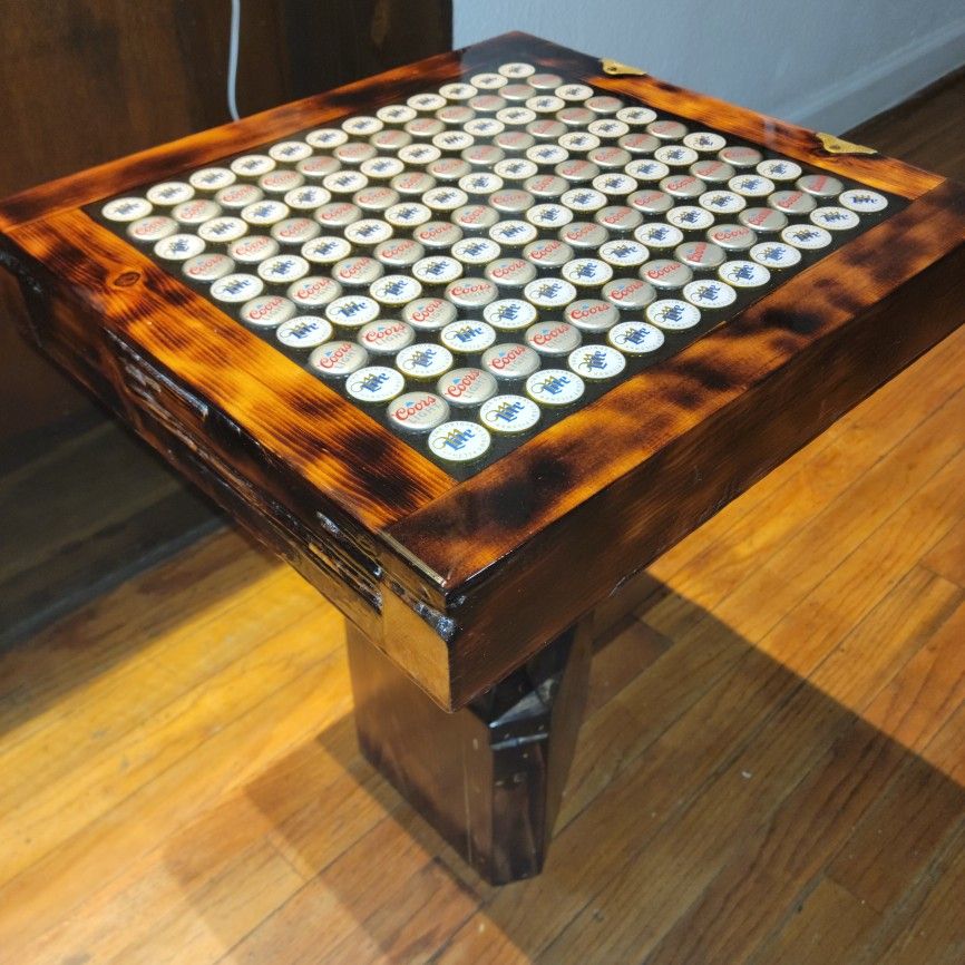 Epoxy Beer Bottle Cap Table