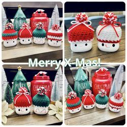 Handmade Crocheted Marshmallow Mug Hats / Beanies / Toppers / Covers Holiday Home Decor Gifts