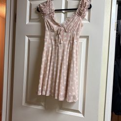 Women’s Petite Small Peach Daisy Dress