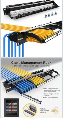 24 Port Cat6A Keystone Patch Panel 1U Rack Mount 10Gbps Network Panel Ethernet