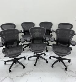 LIKE NEW HERMAN MILLER CLASSIC AERON CHAIRS SIZE B FULLY LOADED WITH LUMBAR SUPPORT! $450 EACH
