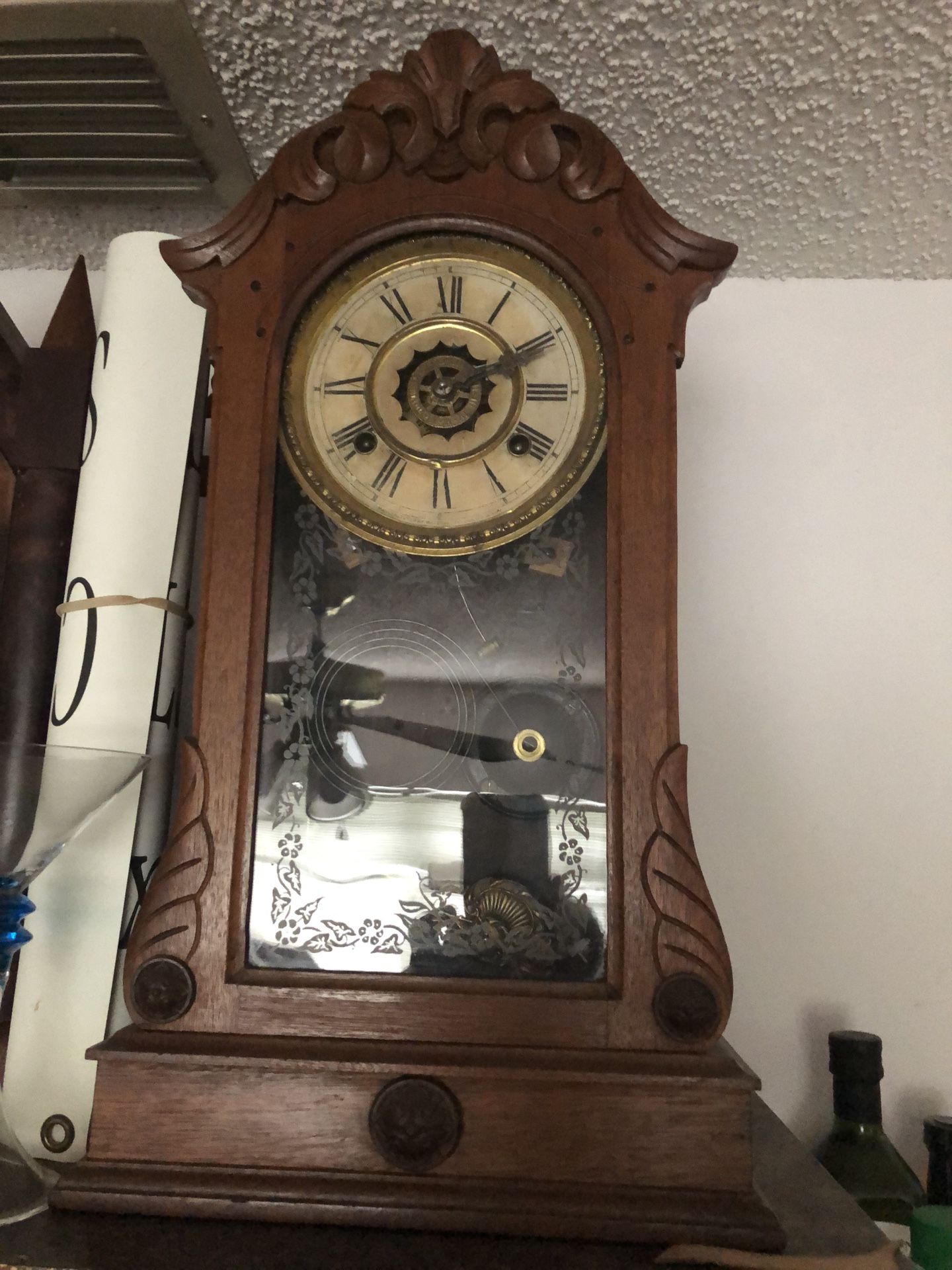 Very nice antique shelf clock with alarm