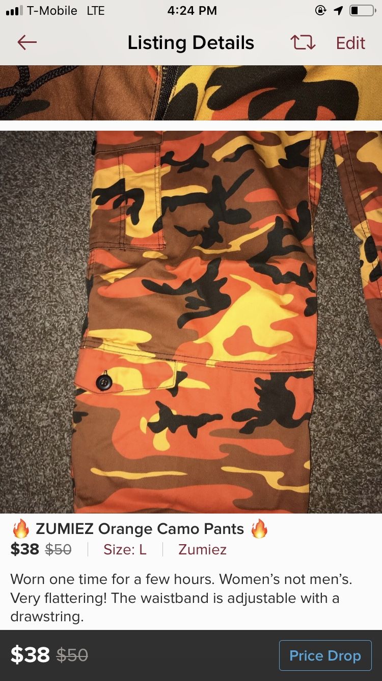 ZUMIEZ Orange Camo Pants