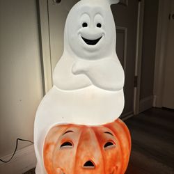 Vintage Empire ghost on Pumpkin Blow Mold 