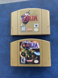 Nintendo 64 Original Gold Zelda Cartridges