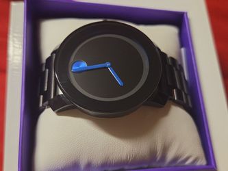 Movado Bold Black Watch with Blue Accents