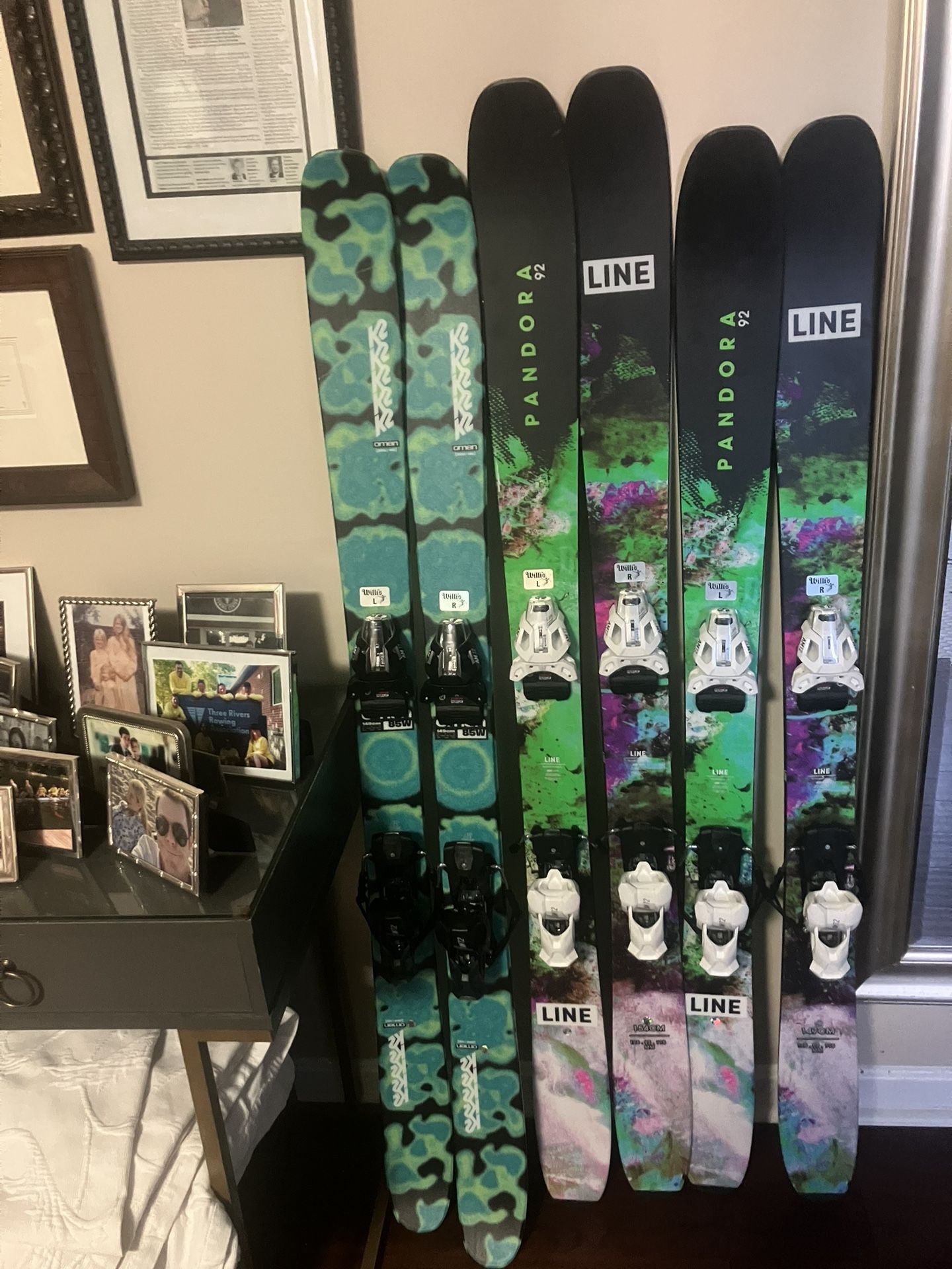 Gorgeous Line Pandora 92 Skis (never Used) With Brand New Bindings!