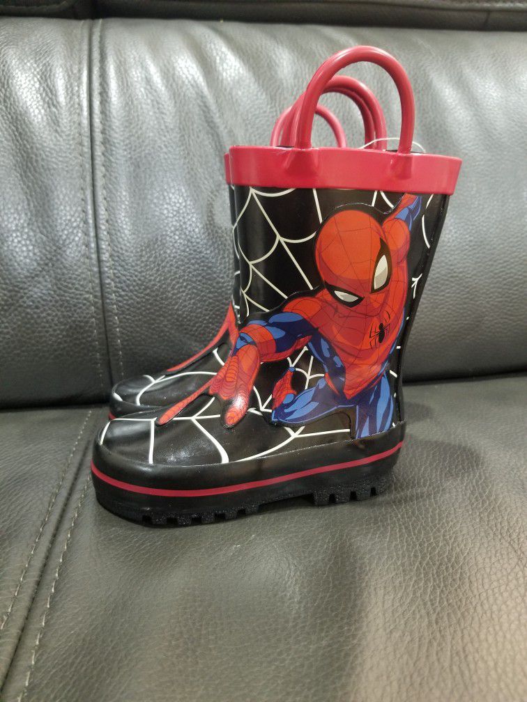 Spiderman kids Rain boots sz 5 toddlers