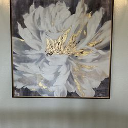 Flower Canvas Picture With Frame 