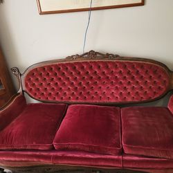 Antique Sofa, Chairs And Tea Table