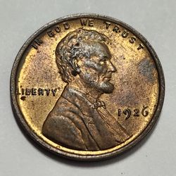 1926 Lincoln Wheat Cent Penny - Antique Coin -  Almost Uncirculated 
