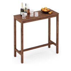 (FIRM PRICE)Bar Table, 38" Bar Height Pub Table, Counter Height Bar Table, Rectangular High Top Table for Narrow Space, Kitchen Dining (AB41)