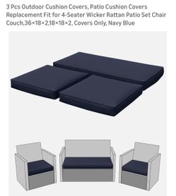 New 3 piece outdoor cushions cover