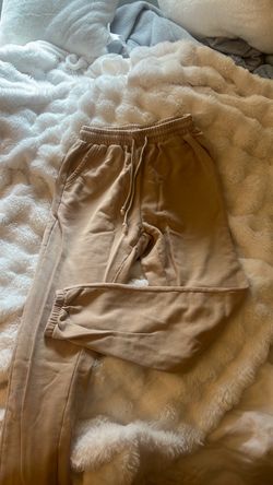 Tan Drawstring Jogger Sweatpants
