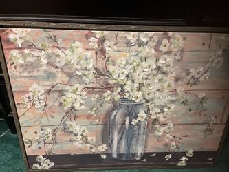 Blooms in mason jar floral canvas wall art by Patton Wall Décor