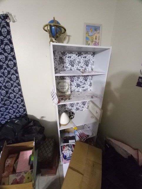 Tall White Narrow Bookcase