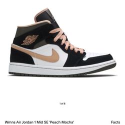 Air Jordan 1 Peach Mocha Size 8.5 Special Edition 