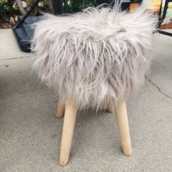 Faux Fur Stool Chair