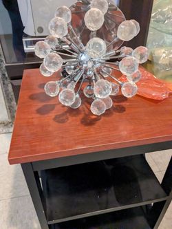 Crystal Sputnik Ceiling Light Fixture — Chrome, Complete