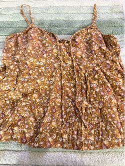 Brown floral tank