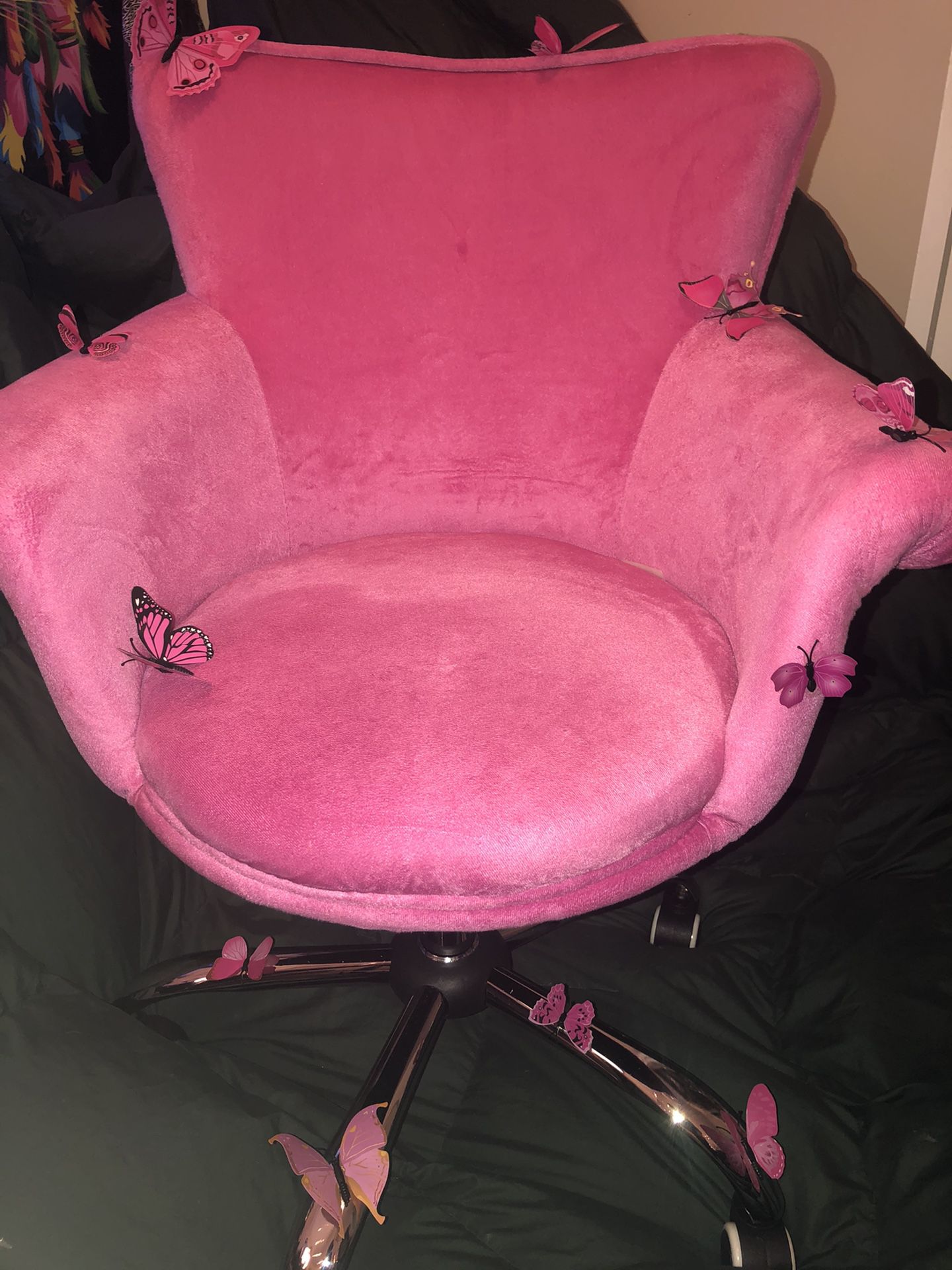 NEW Hot Pink Butterfly Office Chair