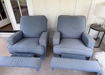 TWO Blue Recliner Chair – Navy, Good Condition