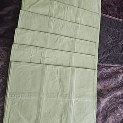 5 Pea Green Real Leather Placemats