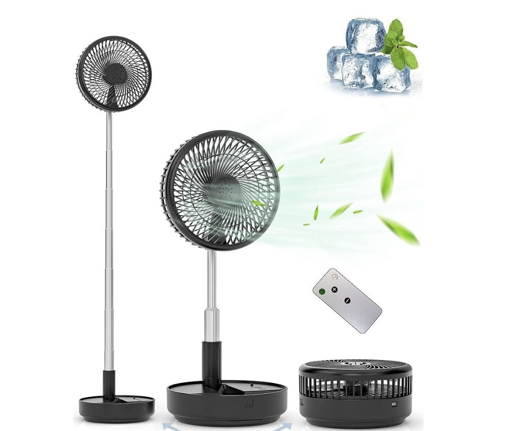Primevolve Battery Operated Portable Standing Fan, Rechargeable USB