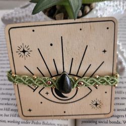 Golden Sheen Obsidian MACRAME bracelet 