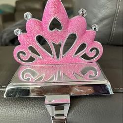 2 Glittery Princess Crown Stocking Holders