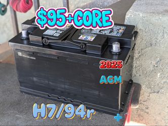 AGM Car Battery Group Size 94r/H7