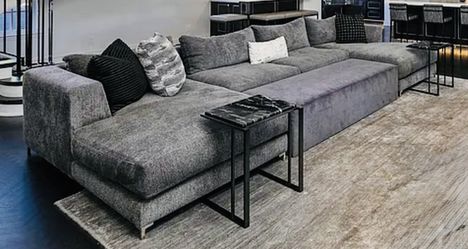 Grey Large Sectional With Built In Ottoman 2 Chaises