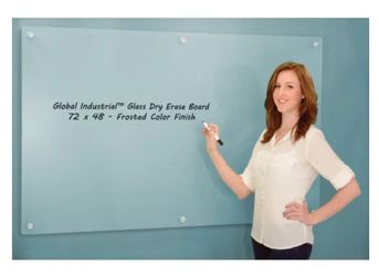 Frosted Glass Dry Erase Whiteboard 72” x 48” – Large Wall-Mounted