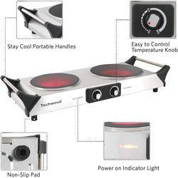 Inducción Portable Stove 2 Burner Glass Top RVs And More 