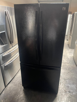 Kenmore 3‑Door Refrigerator, Black – Clean inside, Ready to go